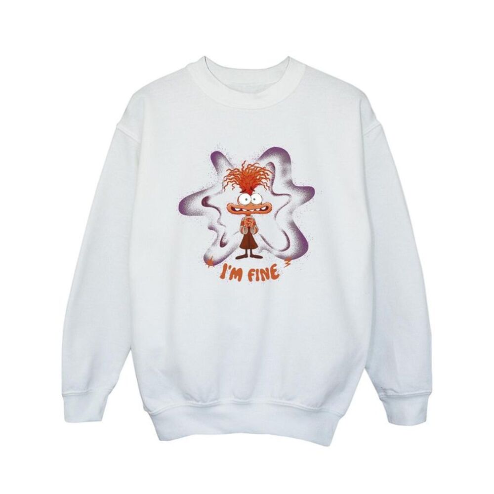 Inside Out 2 Girls I�'m Fine Sweatshirt / White